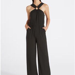 Kaileigh Safia Knit Halter Neck Back Jumpsuit Size Large Petite